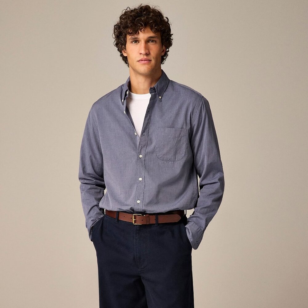 J Crew Slim Secret Wash cotton poplin shirt
